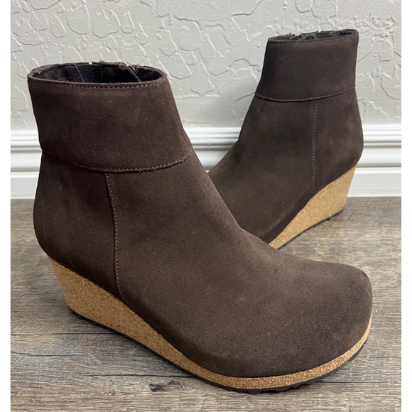Birkenstock Papillio Ebba Wedge Boot Suede Leather size 38 / 7 - Picture 2 of 9